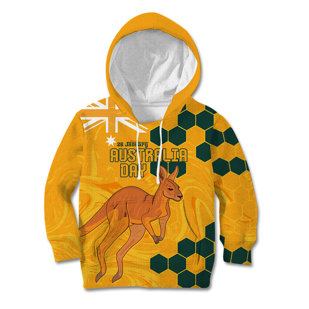 Custom Australia Day Soccer Socceroos Kid Hoodie We Are One And Free