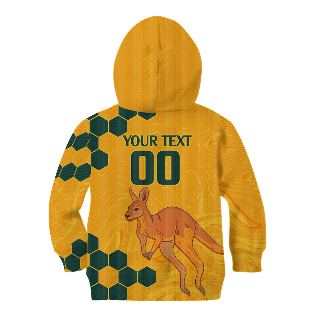 Custom Australia Day Soccer Socceroos Kid Hoodie We Are One And Free