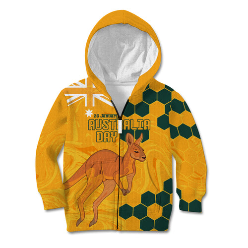 Custom Australia Day Soccer Socceroos Kid Hoodie We Are One And Free