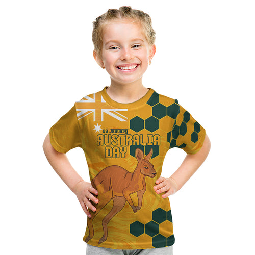 Custom Australia Day Soccer Socceroos Kid T Shirt We Are One And Free