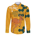 Custom Australia Day Soccer Socceroos Long Sleeve Button Shirt We Are One And Free
