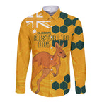Custom Australia Day Soccer Socceroos Long Sleeve Button Shirt We Are One And Free
