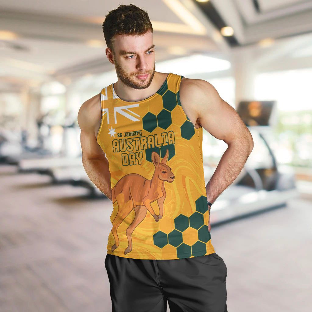 Custom Australia Day Soccer Socceroos Men Tank Top We Are One And Free