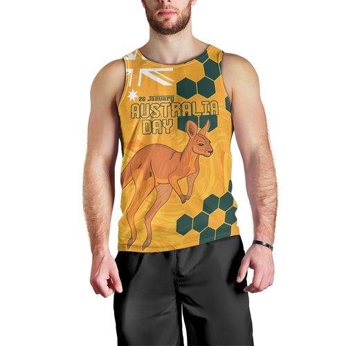 Custom Australia Day Soccer Socceroos Men Tank Top We Are One And Free