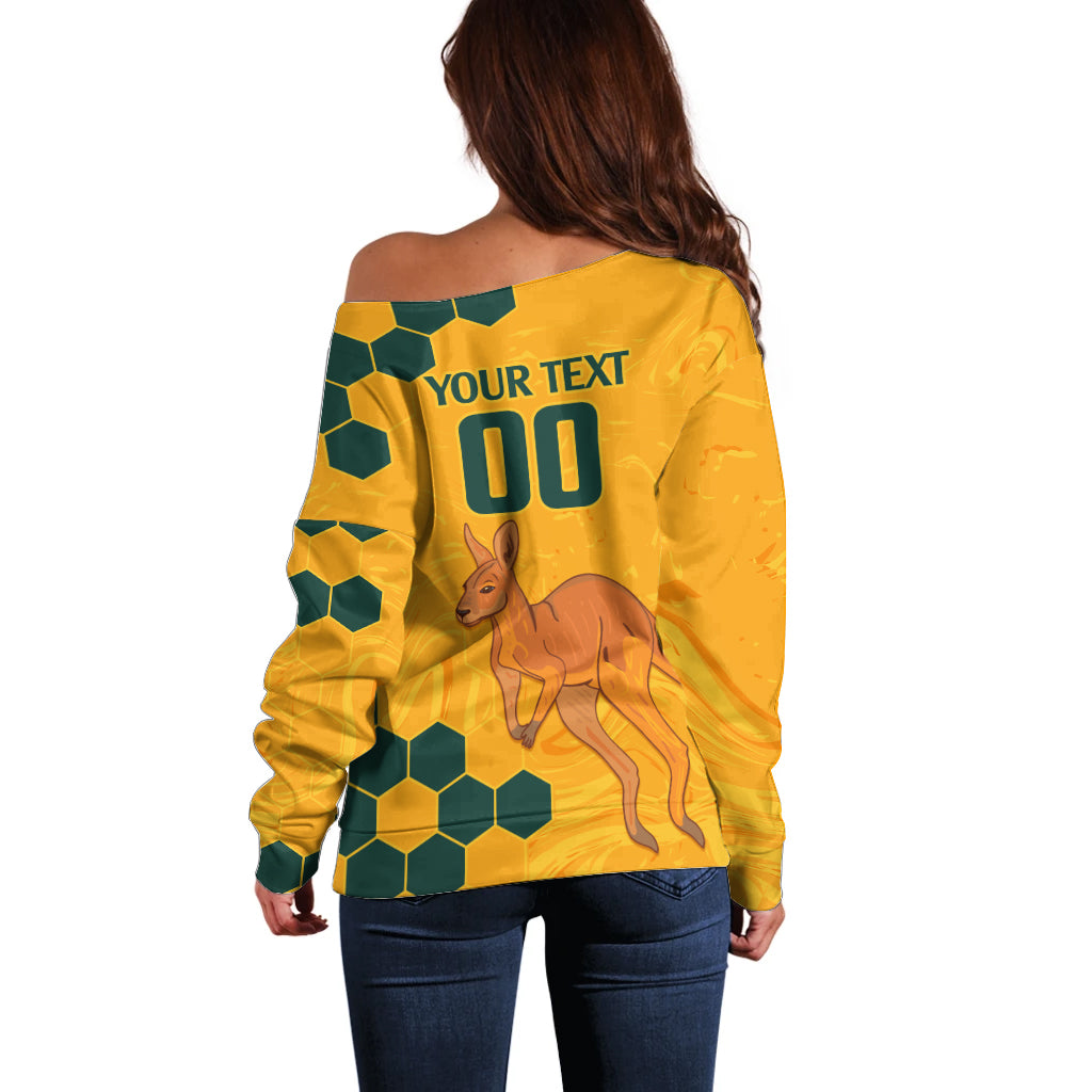 Custom Australia Day Soccer Socceroos Off Shoulder Sweater We Are One And Free