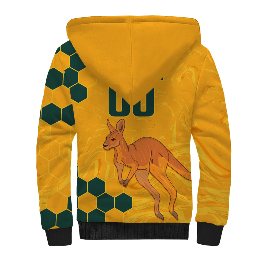 Custom Australia Day Soccer Socceroos Sherpa Hoodie We Are One And Free