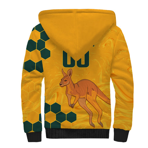 Custom Australia Day Soccer Socceroos Sherpa Hoodie We Are One And Free