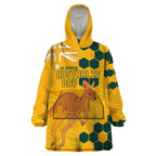 Custom Australia Day Soccer Socceroos Wearable Blanket Hoodie We Are One And Free
