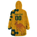 Custom Australia Day Soccer Socceroos Wearable Blanket Hoodie We Are One And Free