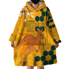 Custom Australia Day Soccer Socceroos Wearable Blanket Hoodie We Are One And Free