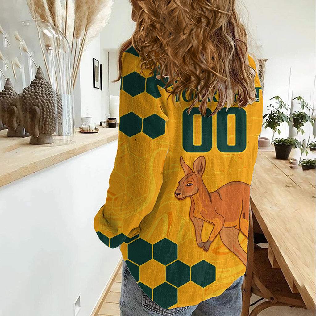 Custom Australia Day Soccer Socceroos Women Casual Shirt We Are One And Free