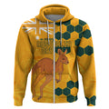 Custom Australia Day Soccer Socceroos Zip Hoodie We Are One And Free