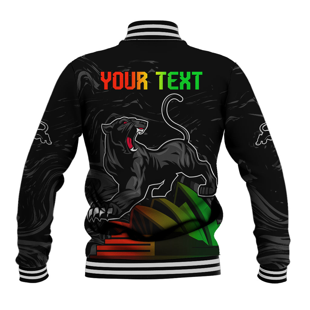 Personalised NRL Panthers Australia Day Baseball Jacket Proud Of Our Boys Black