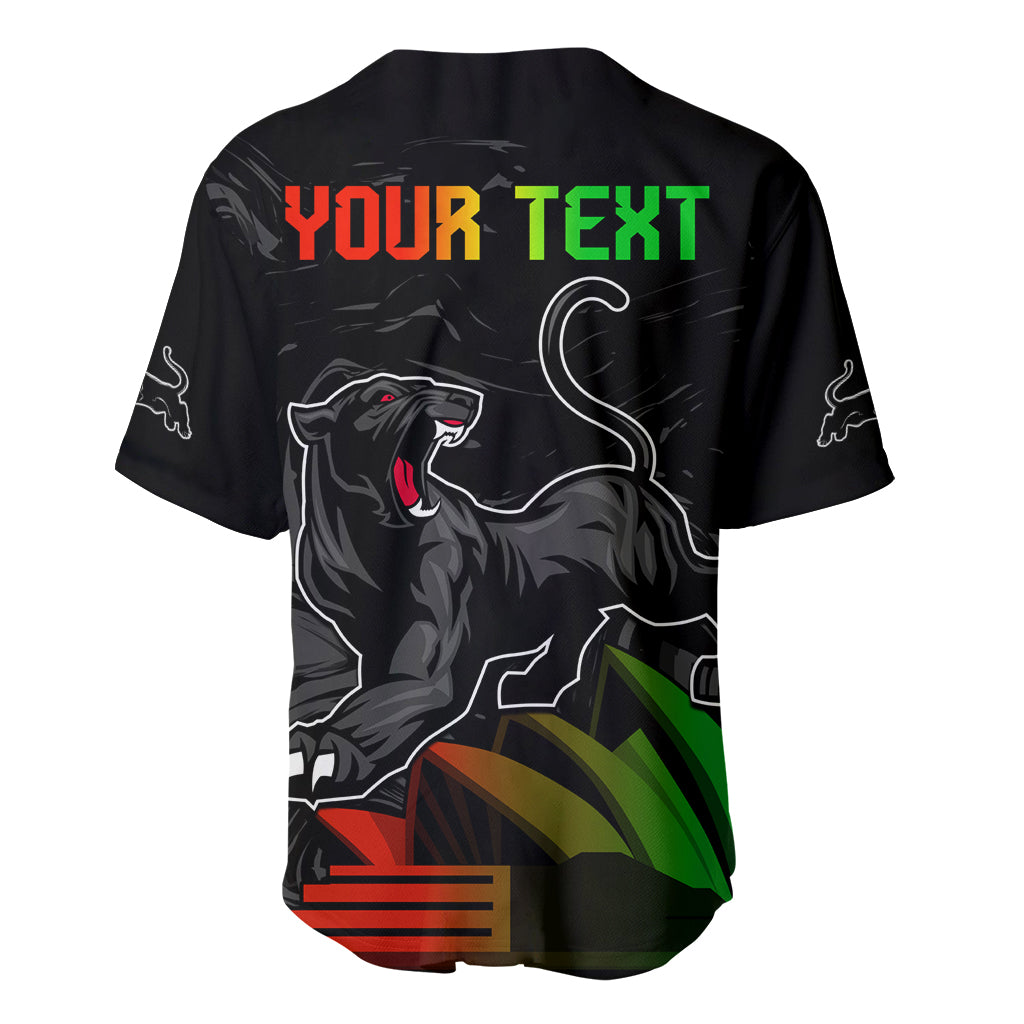 Personalised NRL Panthers Australia Day Baseball Jersey Proud Of Our Boys Black