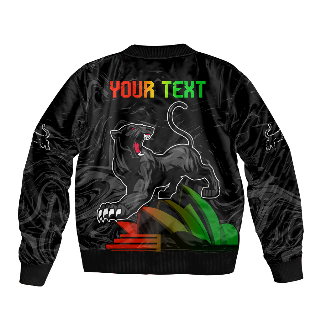 Personalised NRL Panthers Australia Day Bomber Jacket Proud Of Our Boys Black
