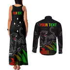 Personalised NRL Panthers Australia Day Couples Matching Tank Maxi Dress and Long Sleeve Button Shirt Proud Of Our Boys Black