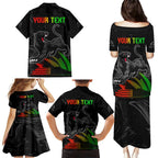 Personalised NRL Panthers Australia Day Family Matching Puletasi and Hawaiian Shirt Proud Of Our Boys Black