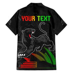 Personalised NRL Panthers Australia Day Family Matching Short Sleeve Bodycon Dress and Hawaiian Shirt Proud Of Our Boys Black