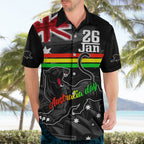 Personalised NRL Panthers Australia Day Hawaiian Shirt Proud Of Our Boys Black