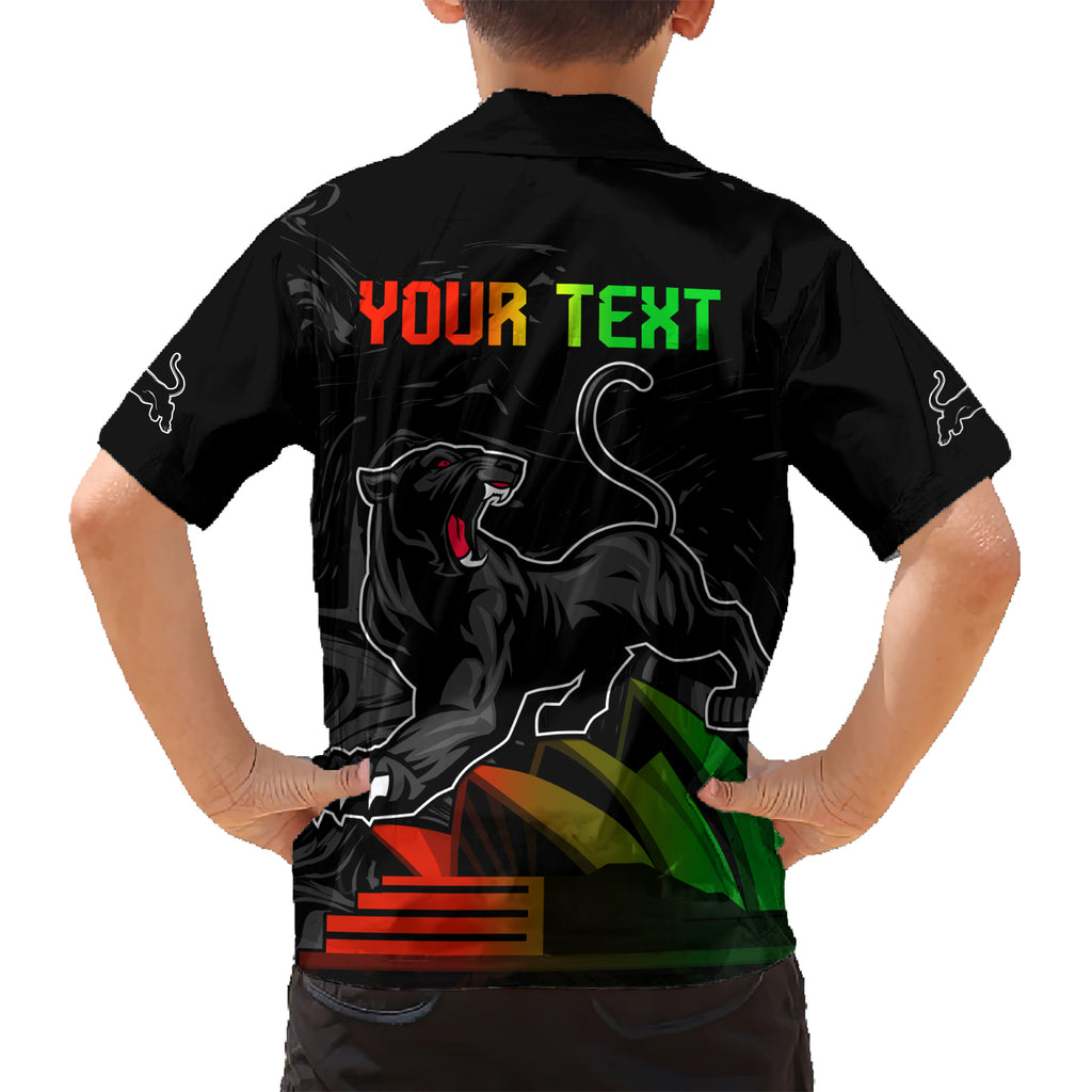 Personalised NRL Panthers Australia Day Hawaiian Shirt Proud Of Our Boys Black