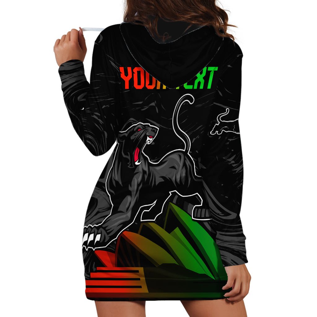 Personalised NRL Panthers Australia Day Hoodie Dress Proud Of Our Boys Black