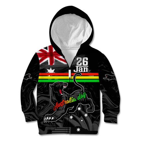 Personalised NRL Panthers Australia Day Kid Hoodie Proud Of Our Boys Black