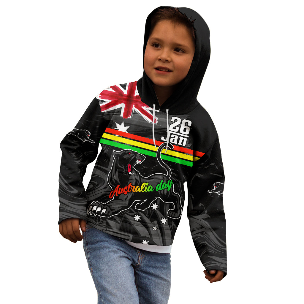 Personalised NRL Panthers Australia Day Kid Hoodie Proud Of Our Boys Black