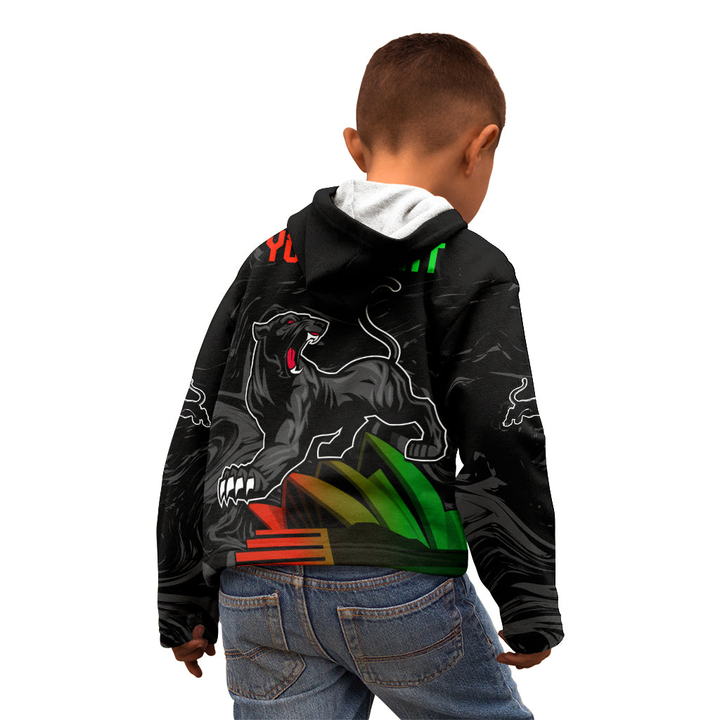 Personalised NRL Panthers Australia Day Kid Hoodie Proud Of Our Boys Black