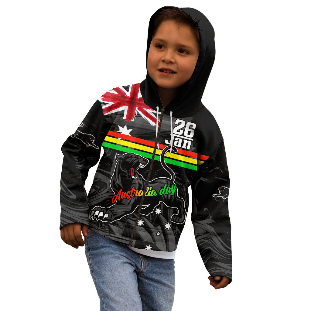 Personalised NRL Panthers Australia Day Kid Hoodie Proud Of Our Boys Black