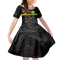 Personalised NRL Panthers Australia Day Kid Short Sleeve Dress Proud Of Our Boys Black