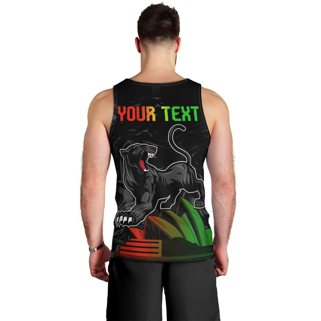 Personalised NRL Panthers Australia Day Men Tank Top Proud Of Our Boys Black