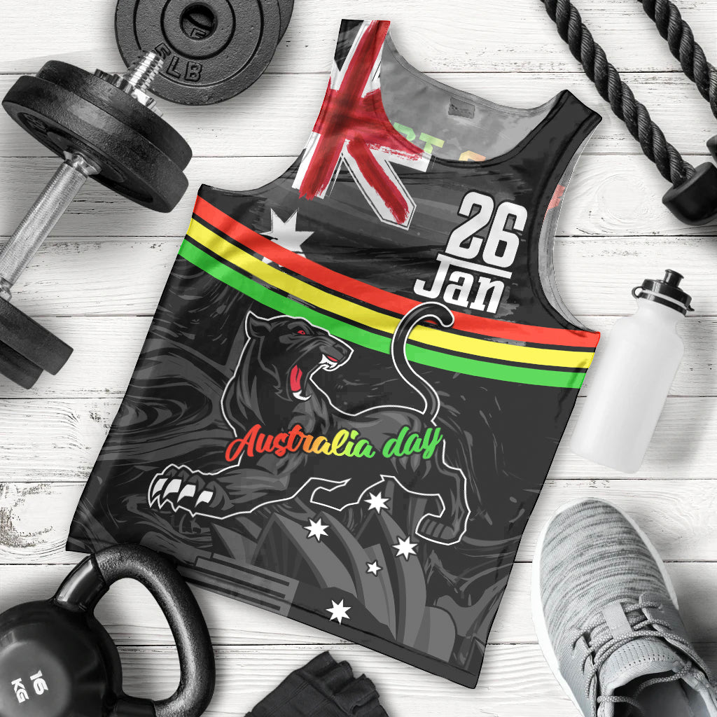 Personalised NRL Panthers Australia Day Men Tank Top Proud Of Our Boys Black