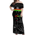 Personalised NRL Panthers Australia Day Off Shoulder Maxi Dress Proud Of Our Boys Black