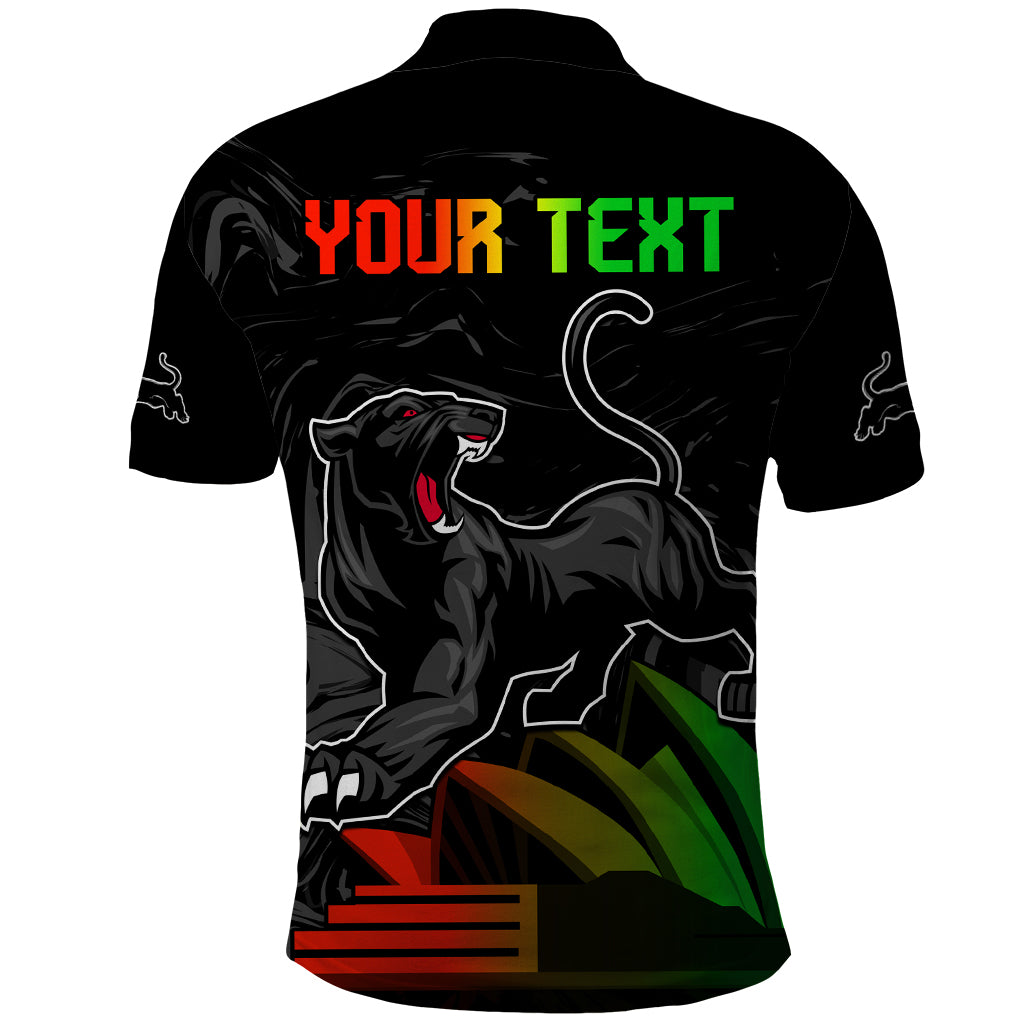 Personalised NRL Panthers Australia Day Polo Shirt Proud Of Our Boys Black