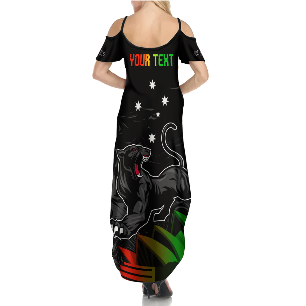 Personalised NRL Panthers Australia Day Summer Maxi Dress Proud Of Our Boys Black