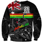 Personalised NRL Panthers Australia Day Sweatshirt Proud Of Our Boys Black