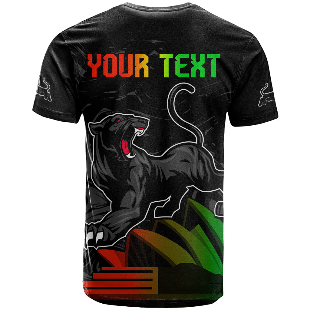 Personalised NRL Panthers Australia Day T Shirt Proud Of Our Boys Black