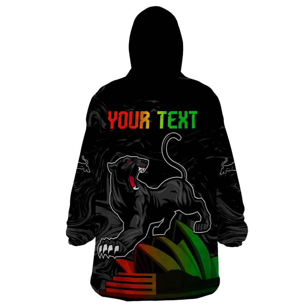 Personalised NRL Panthers Australia Day Wearable Blanket Hoodie Proud Of Our Boys Black