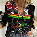 Personalised NRL Panthers Australia Day Women Casual Shirt Proud Of Our Boys Black