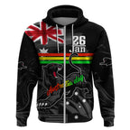 Personalised NRL Panthers Australia Day Zip Hoodie Proud Of Our Boys Black