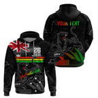 Personalised NRL Panthers Australia Day Zip Hoodie Proud Of Our Boys Black