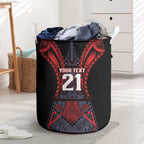 Custom New Zealand Laundry Basket Maori Kiwiana Pattern Tukutuku Motif