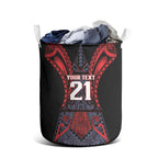Custom New Zealand Laundry Basket Maori Kiwiana Pattern Tukutuku Motif