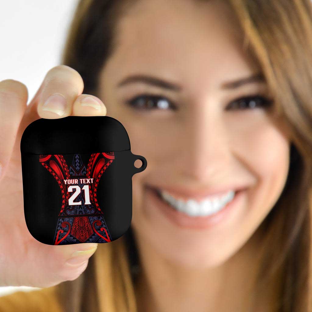 Custom New Zealand AirPods Case Maori Kiwiana Pattern Tukutuku Motif
