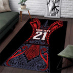 Custom New Zealand Area Rug Maori Kiwiana Pattern Tukutuku Motif