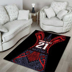 Custom New Zealand Area Rug Maori Kiwiana Pattern Tukutuku Motif