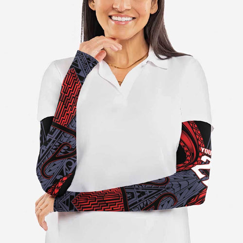 Custom New Zealand Arm Sleeves Maori Kiwiana Pattern Tukutuku Motif