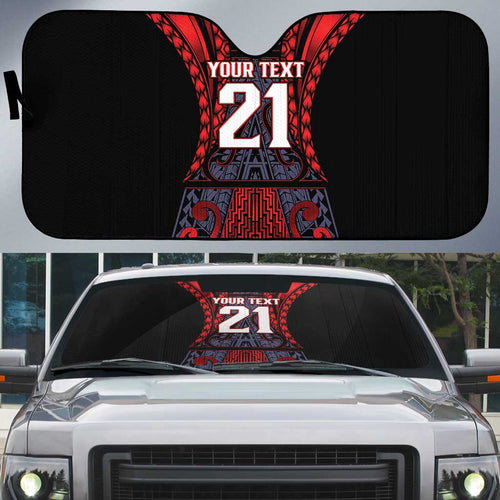 Custom New Zealand Auto Sun Shade Maori Kiwiana Pattern Tukutuku Motif