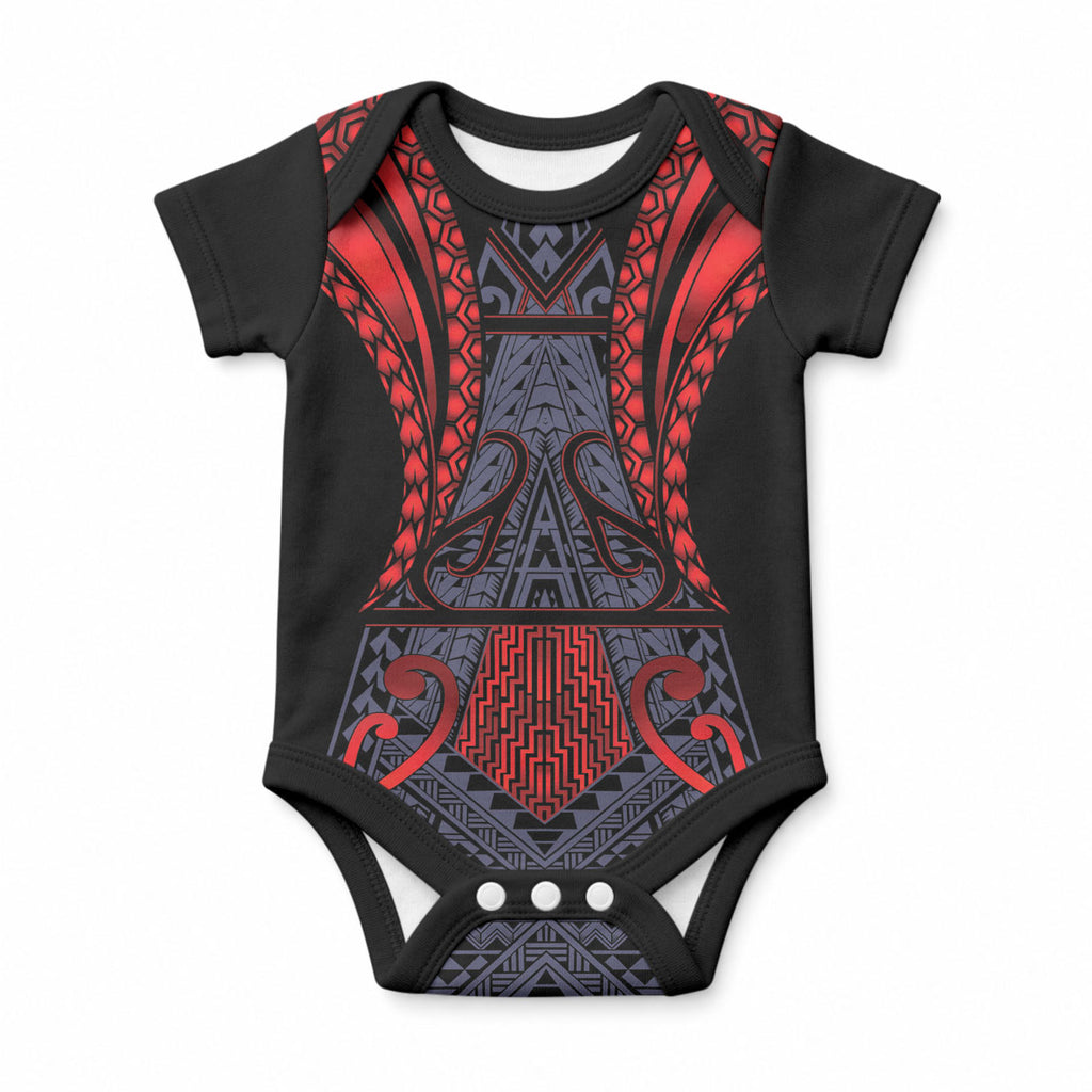 Custom New Zealand Baby Onesie Maori Kiwiana Pattern Tukutuku Motif