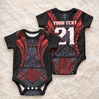 Custom New Zealand Baby Onesie Maori Kiwiana Pattern Tukutuku Motif
